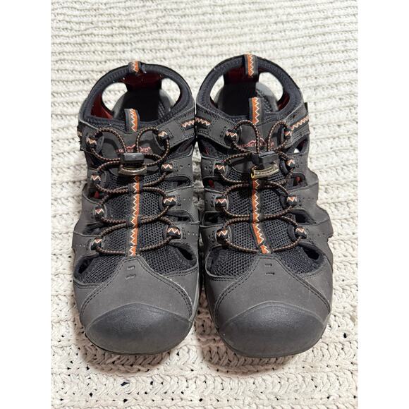 Eddie Bauer Carl Sandals Mens Size 12 Leather Hiking 25753 Outdoors Gray Black